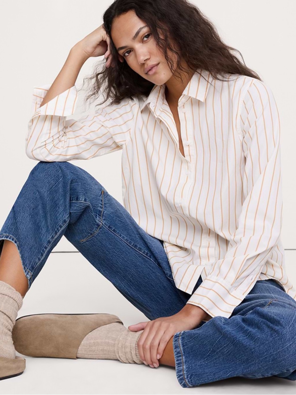 NWT Banana Republic Cotton Poplin Button-Down Shirt